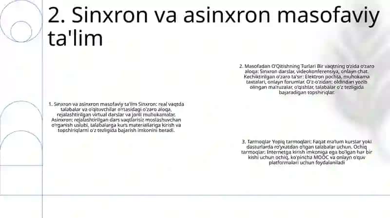 Masofadan OʻQitishning Turlari Va Tarmoqlar 3