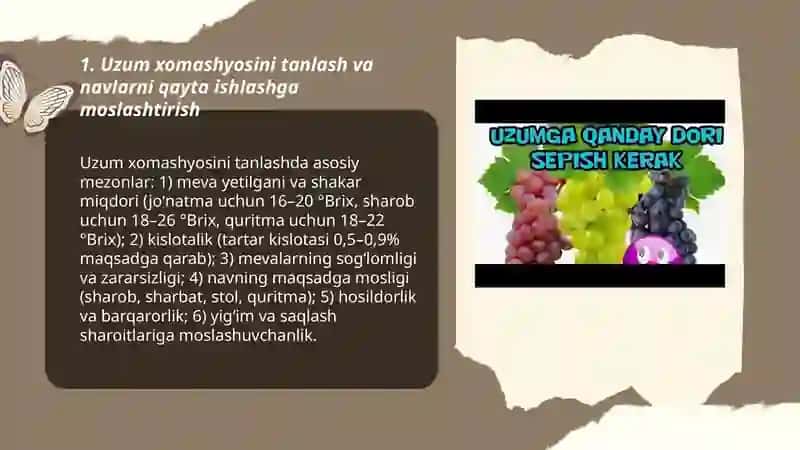Uzumni qayta ishlash korxonalari va usullari 3