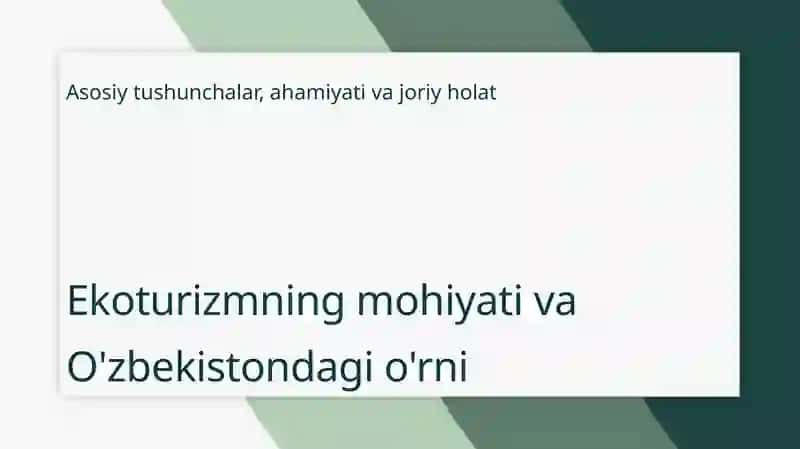 Ekoturizmni rivojlantirishning asosiy yunalishlari 3