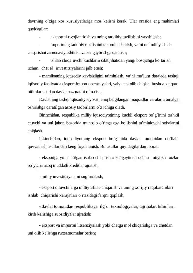 Tashqi Iqtisodiy Faoliyat 3