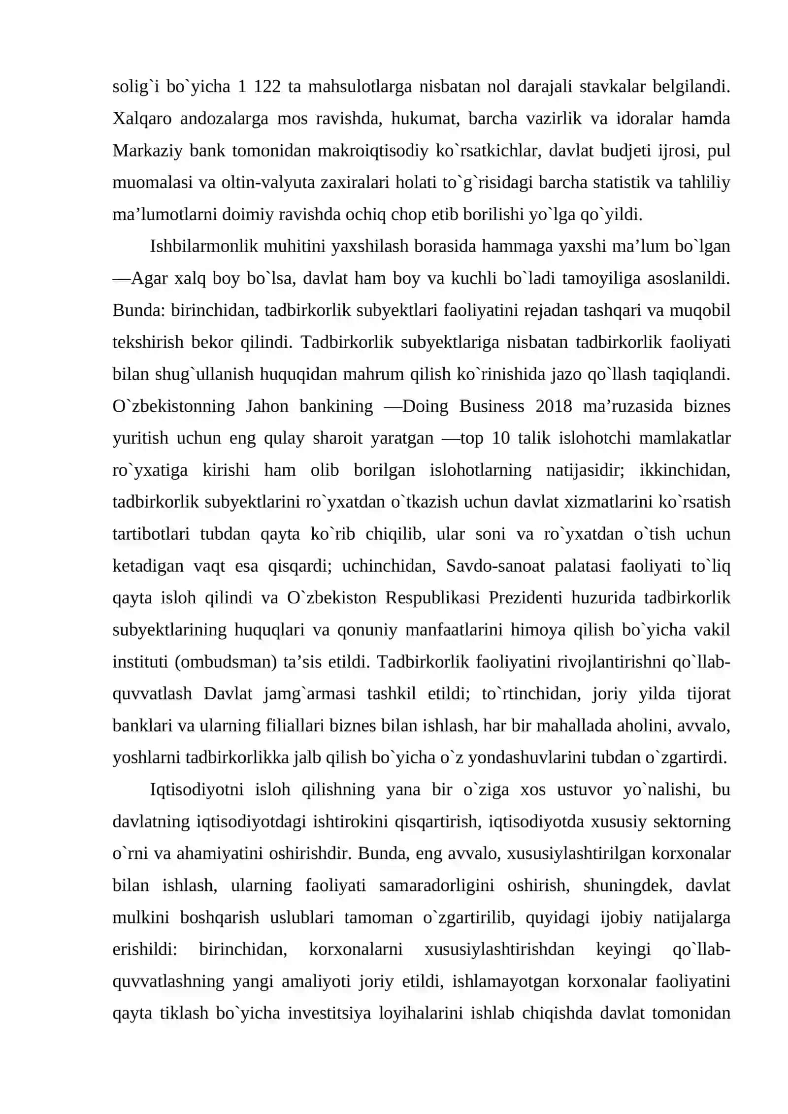 O`zbekiston Respublikasi Prezidenti Sh.M. Mirziyoyev tomonidan ijtimoiy - iqtisodiy islohotlarni yanada jadallashtirilishi 3