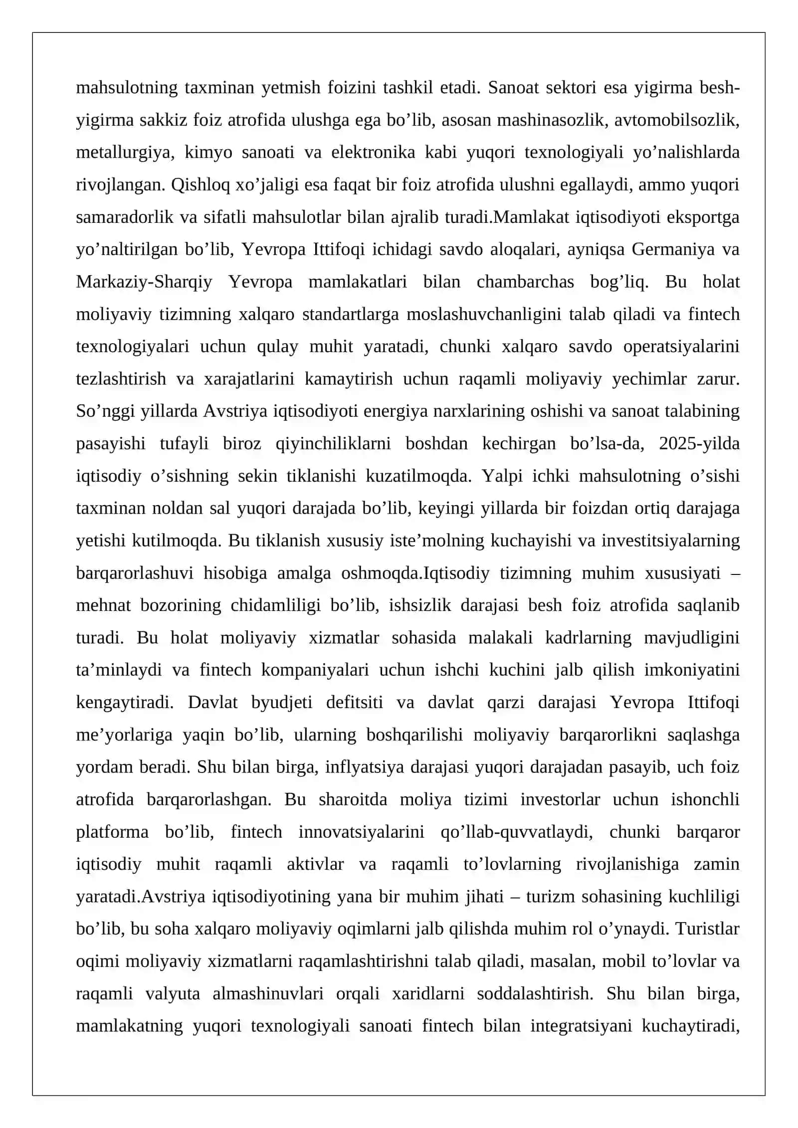 Avstriya Respublikasida moliyaviy texnologiyalarning rivojlanishi va bugungi holati 3