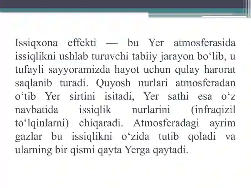 Prezentatsiya Issiqxona (parnik) effekti 3