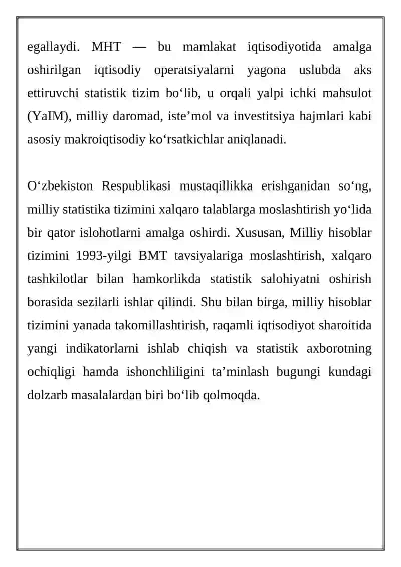 O'zbekistonda milliy hisoblar tizimi, holati va istiqbollari 3