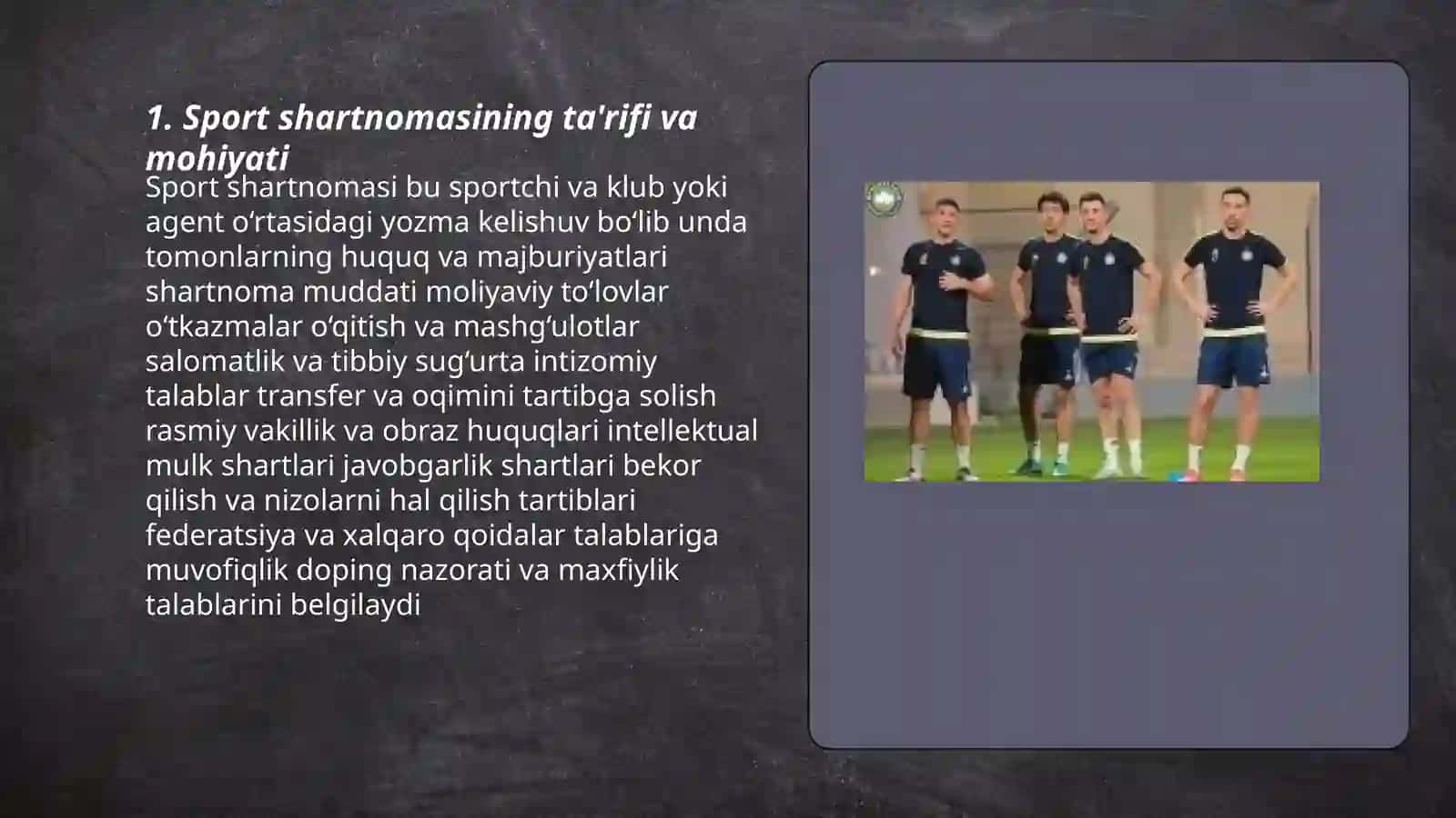 Sport shartnomasi tushunchasi 3