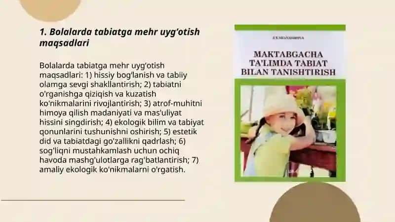 Bolalarni tabiat bilan tanishtirishning maqsad va vazifalari 3