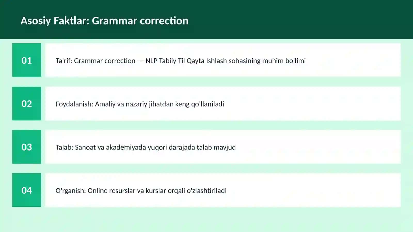 Grammar correction - NLP Tabiiy Til Qayta Ishlash 3