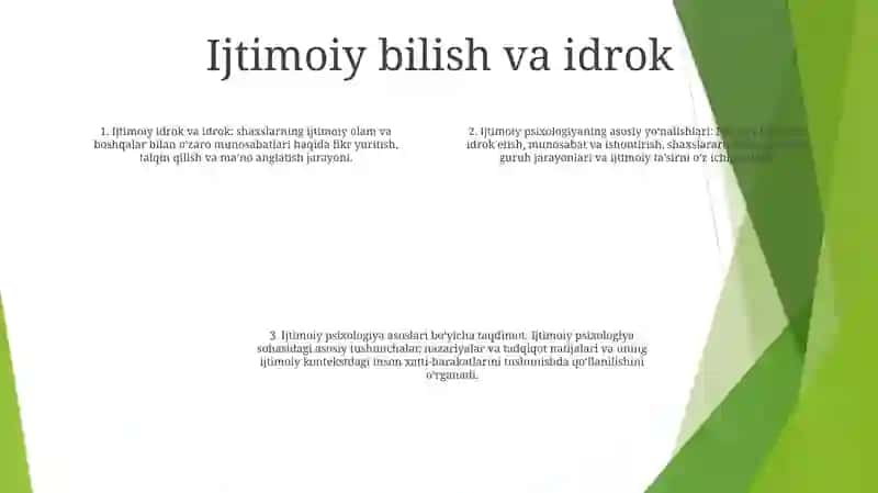 Sotsial Psixalogiyaning Asosiy Yònalishlari Haqida Taqdimot 3