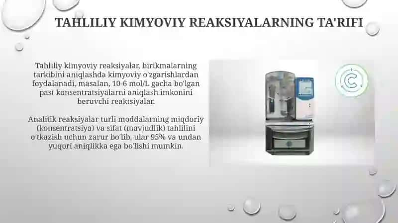 Analitik kimyoviy reaksiyalar 3