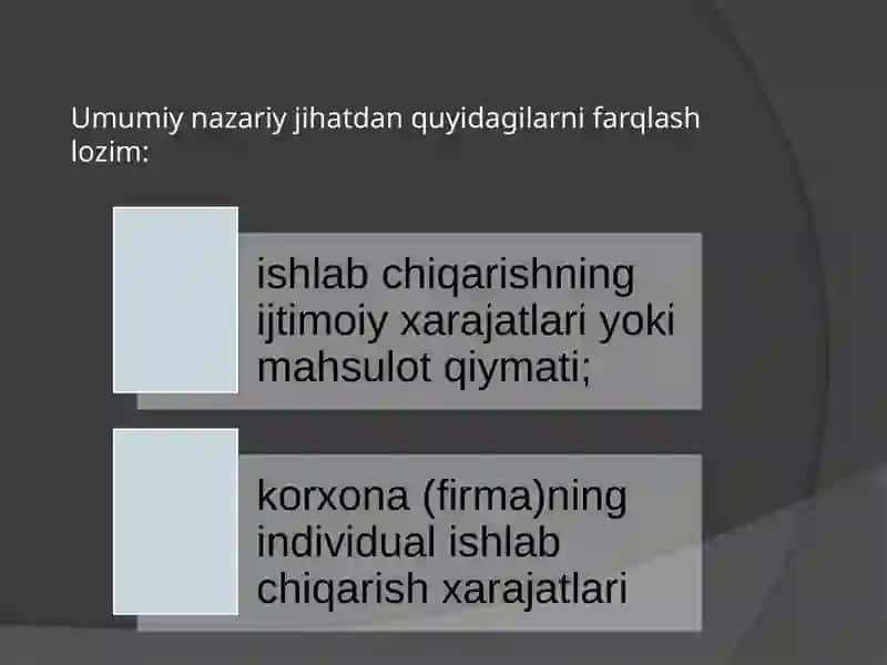 Ishlabchiqarish va xarajatlarini tahlili 3