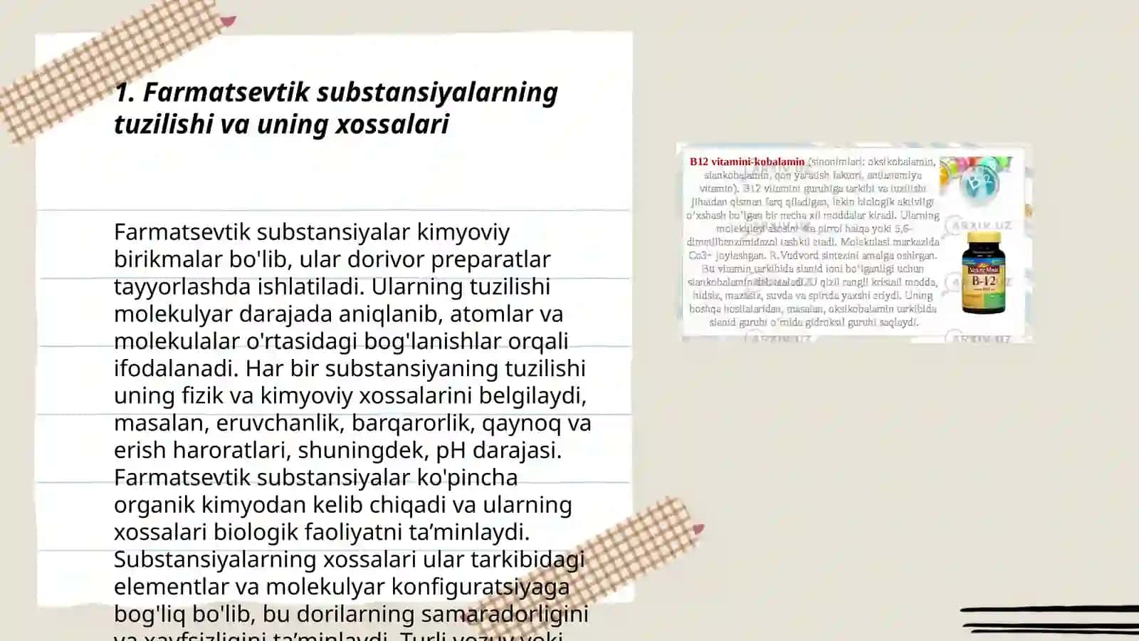 Farmatsevtik substansiyalarning fizik-kimyoviy va texnologik xossalari 3