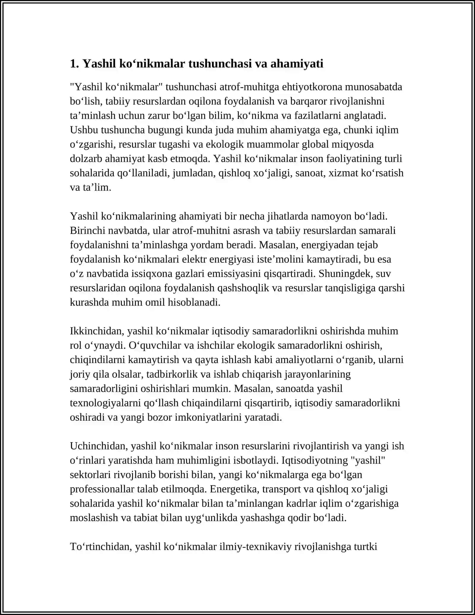“YASHIL” KO‘NIKMALAR VA UNING FOYDALI JIHATLARI 3