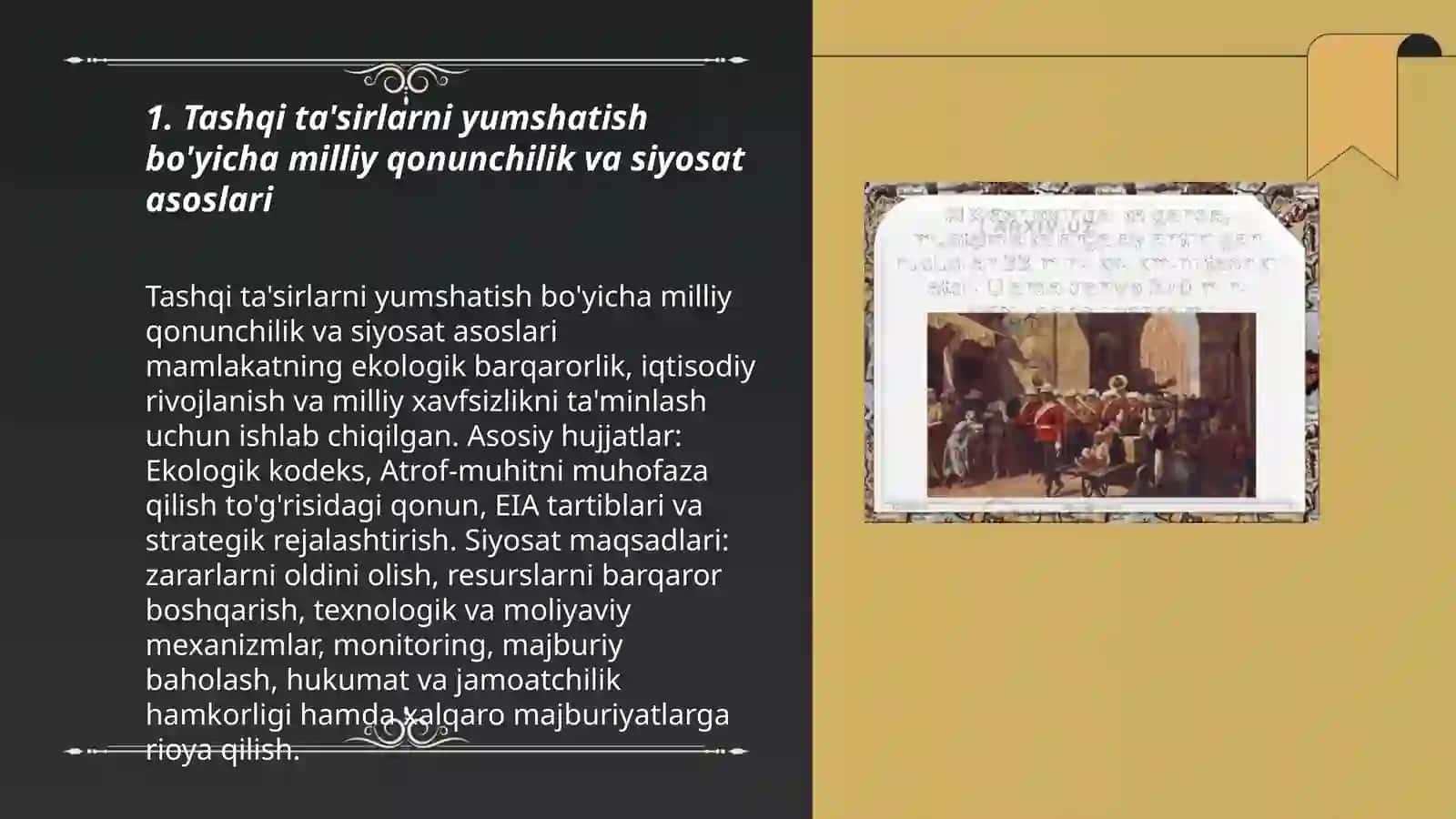 Tashqi ta'sirlarni yumshatish bo'yicha milliy qonunchilik va siyosat asoslari 3