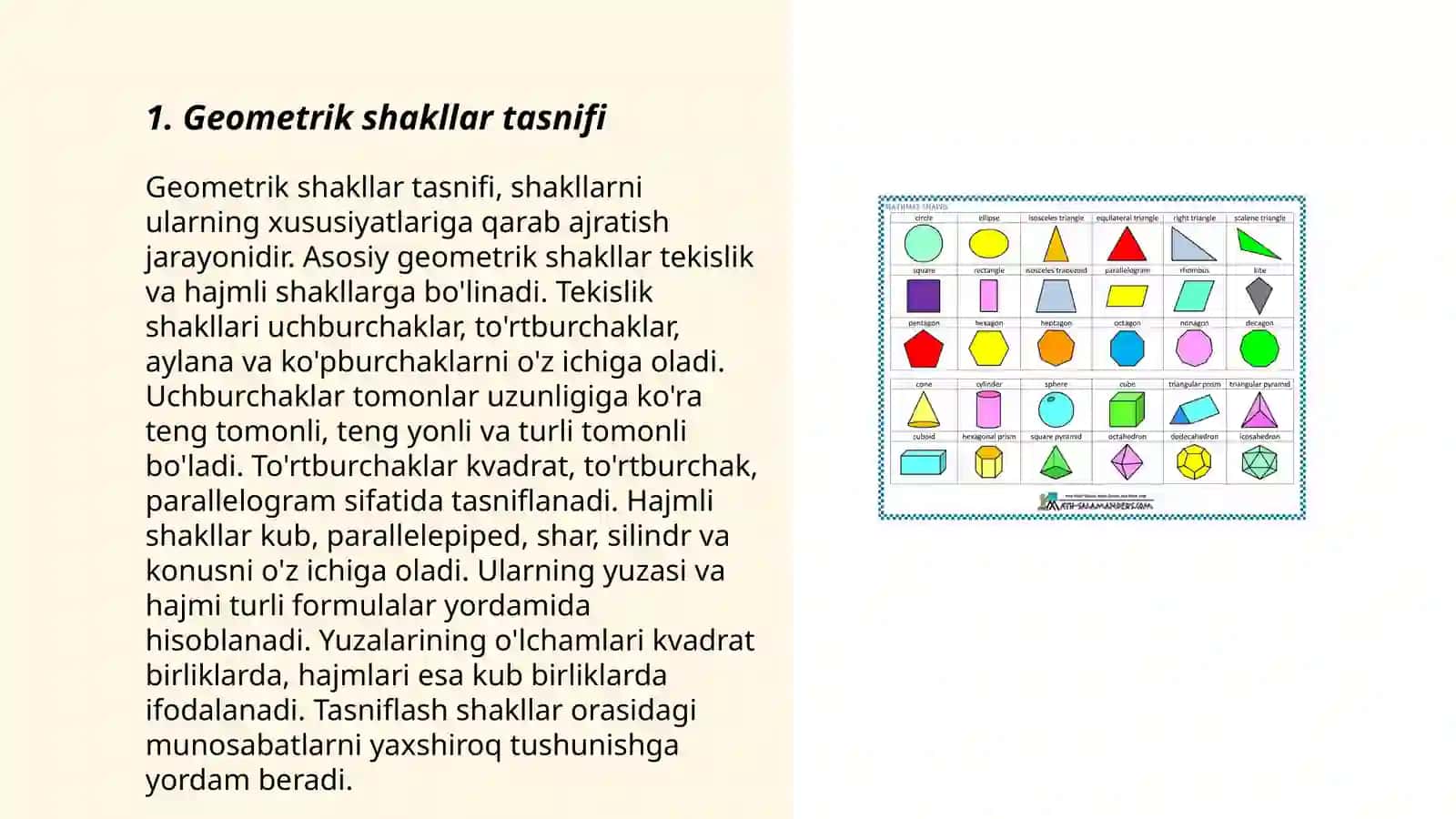 Geometrik shakllar tasnifi 3