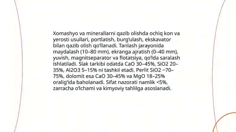 Shlakli pemza, perlit va dolomit ishlab chiqarish texnologiyasi 3