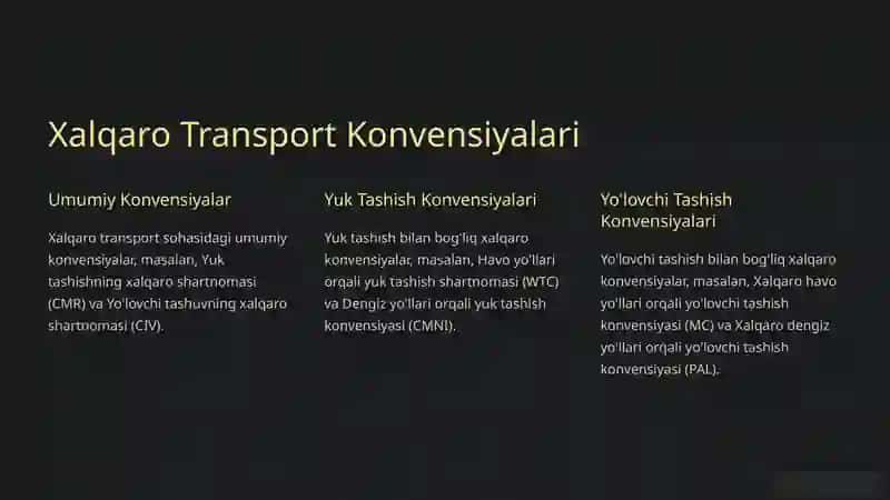 Xalqaro Transport Kelishuvlari 3