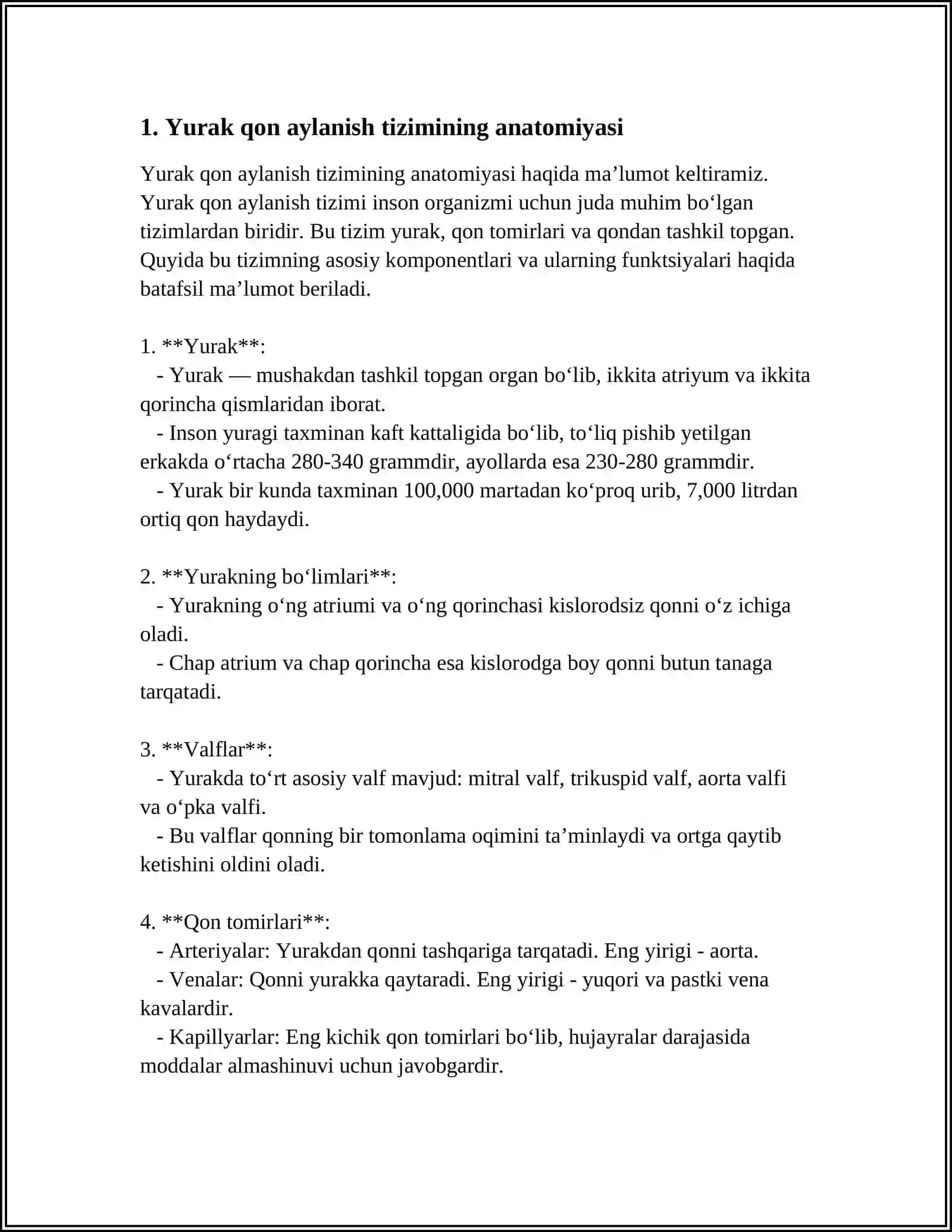 Yurak Qon Aylanish Tizimi 3