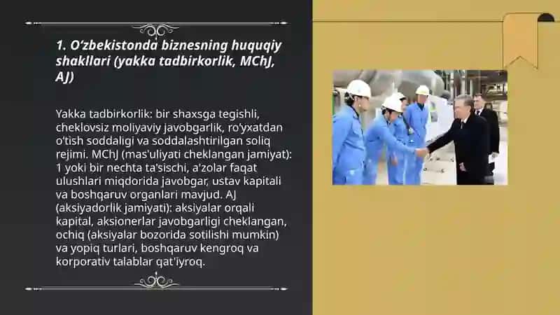 Oʻzbekistonda biznesning tashkiliy asoslar 3