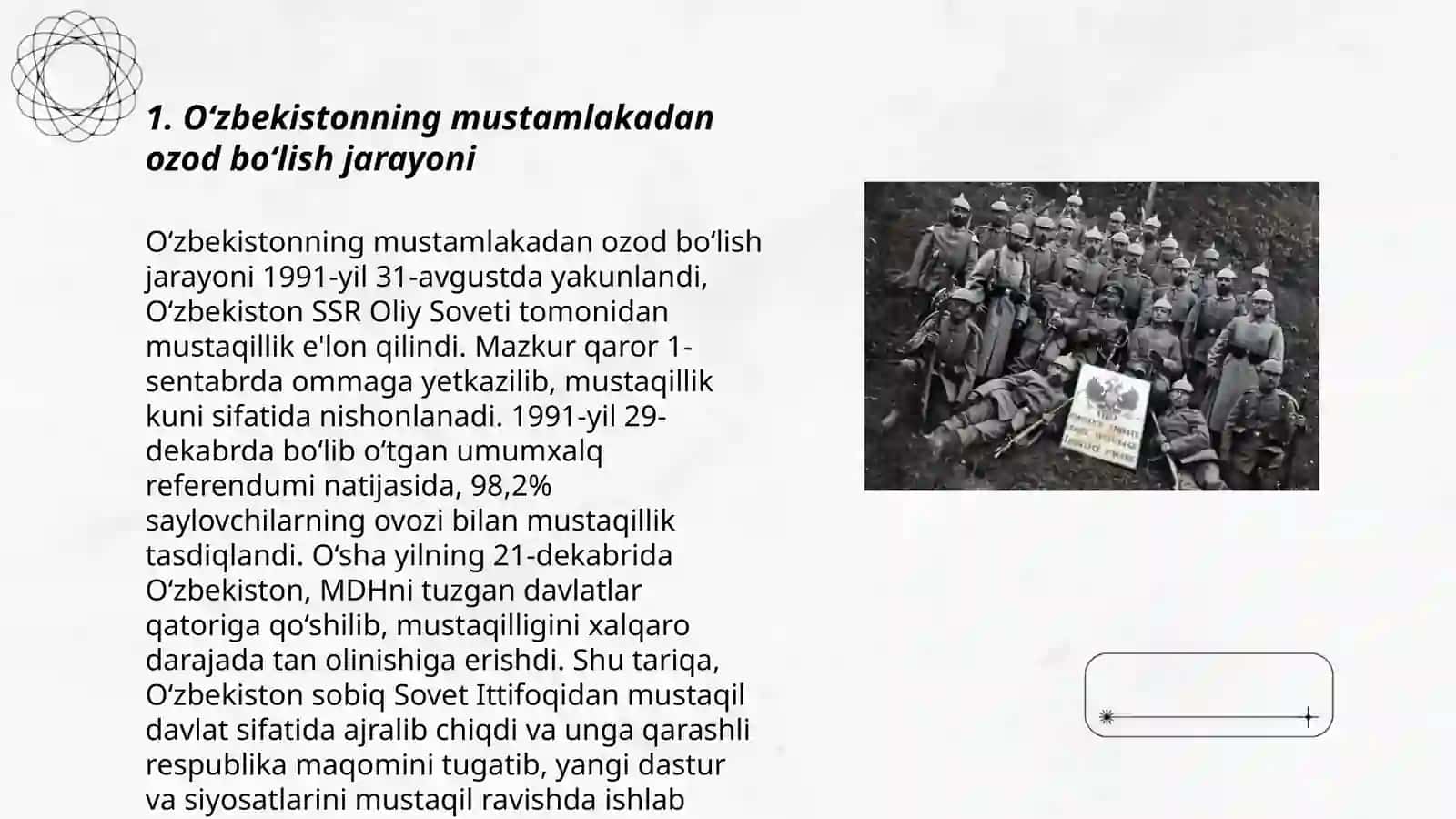 O'zbekiston Mustaqillik g'oyalarining tarixiy asoslari 3