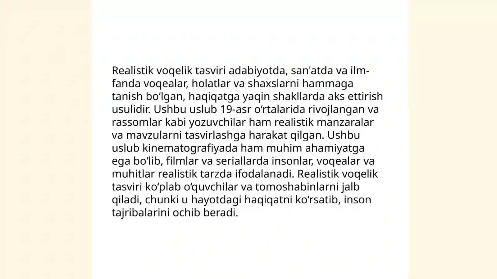 Realistik voqelik tasviri adabiyotda 3