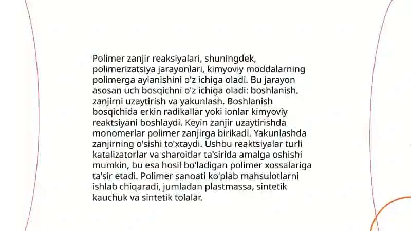 Polimer zanjir reaksiyalari 3