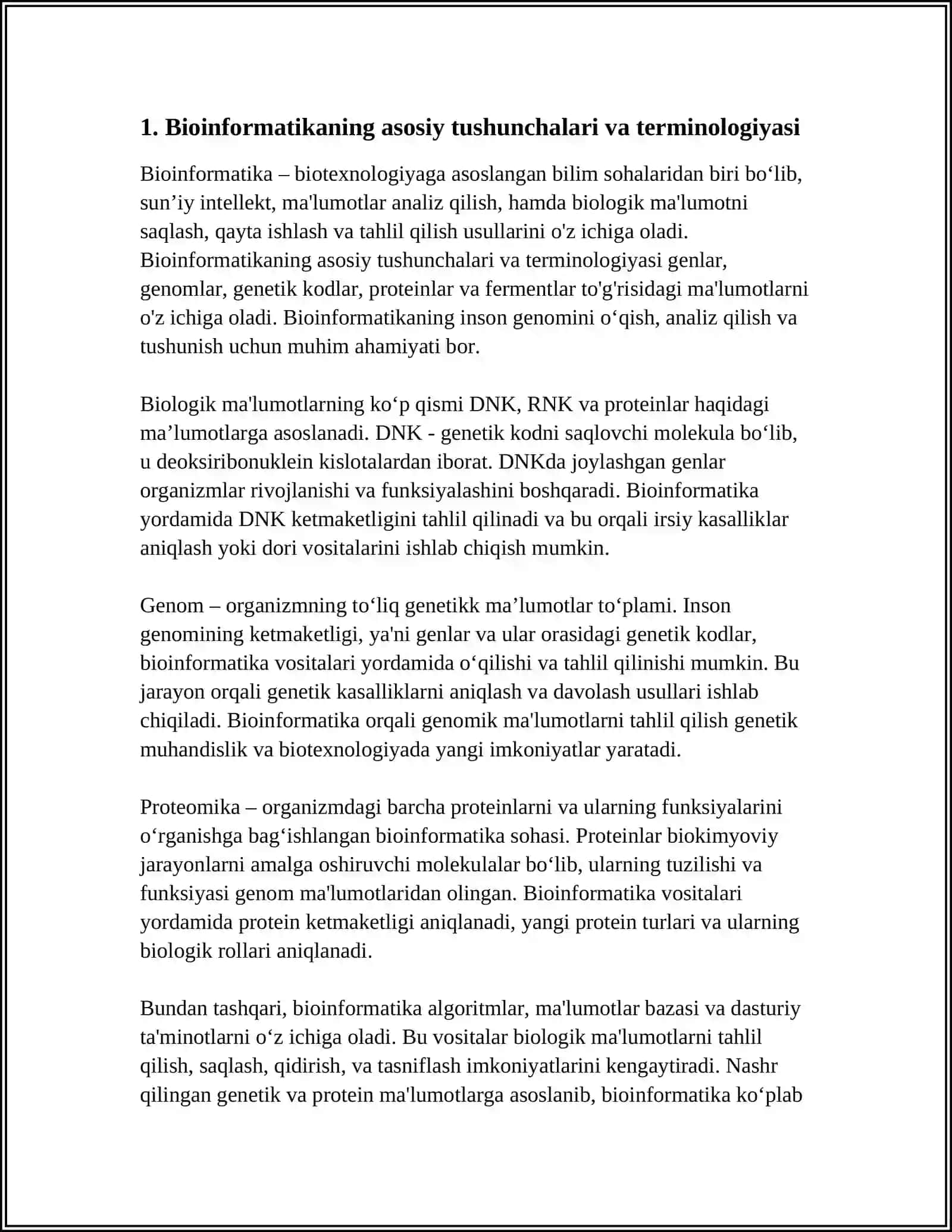 BIOINFORMATIKA ASOSLARI VA ULARNING BIOTEXNOLOGIYADAGI AHAMIYATI 3