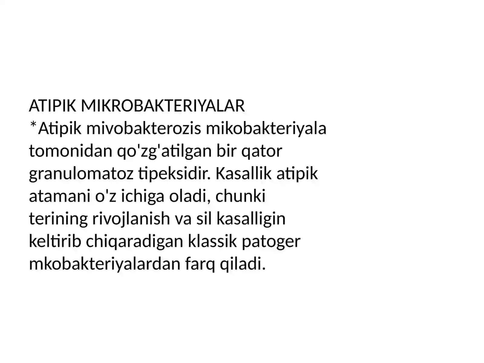 Atipik mikrobakteriyalar va ularning amaliyotdagi hamiyati 3