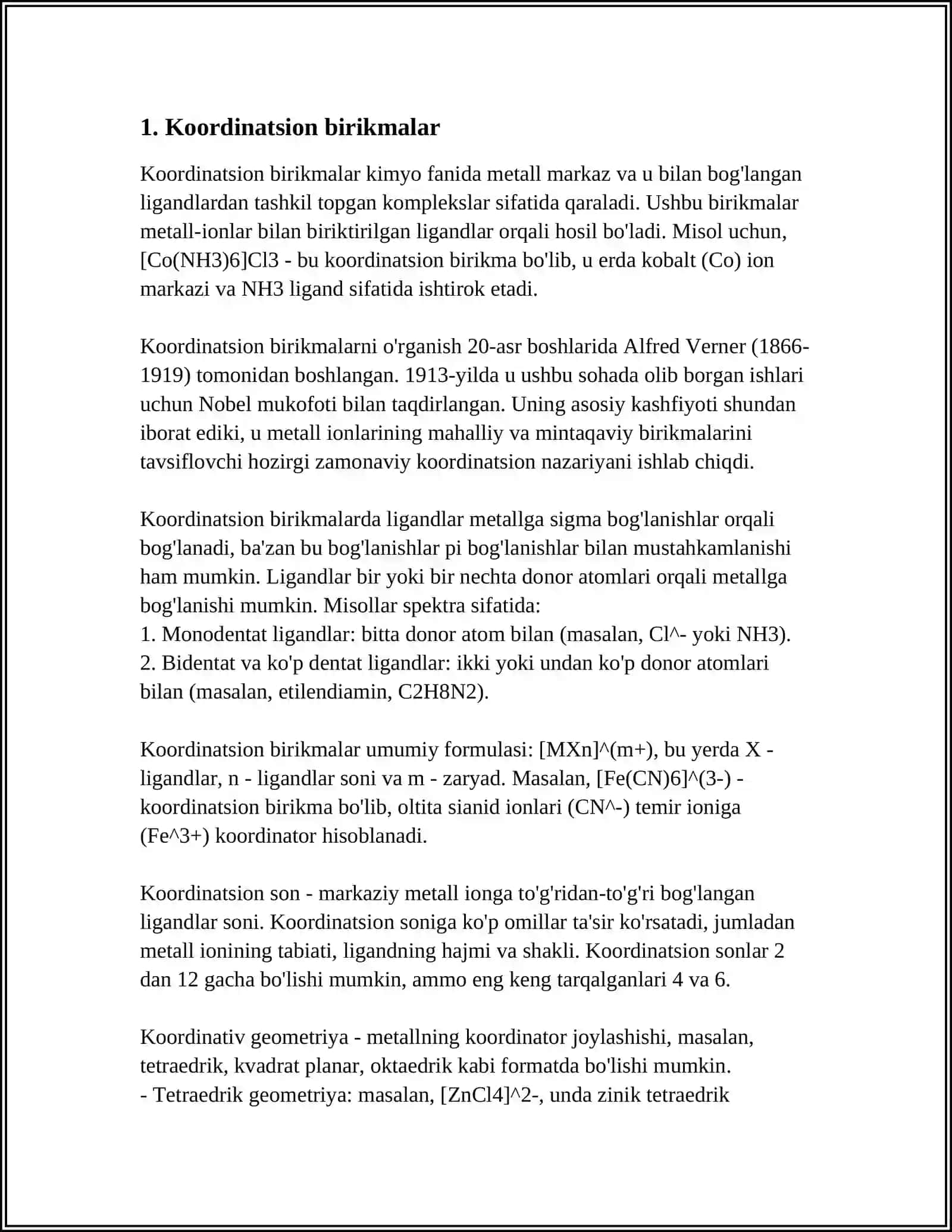 KOMPLEKS BIRIKMALAR.VERNER NAZARIYASI 3
