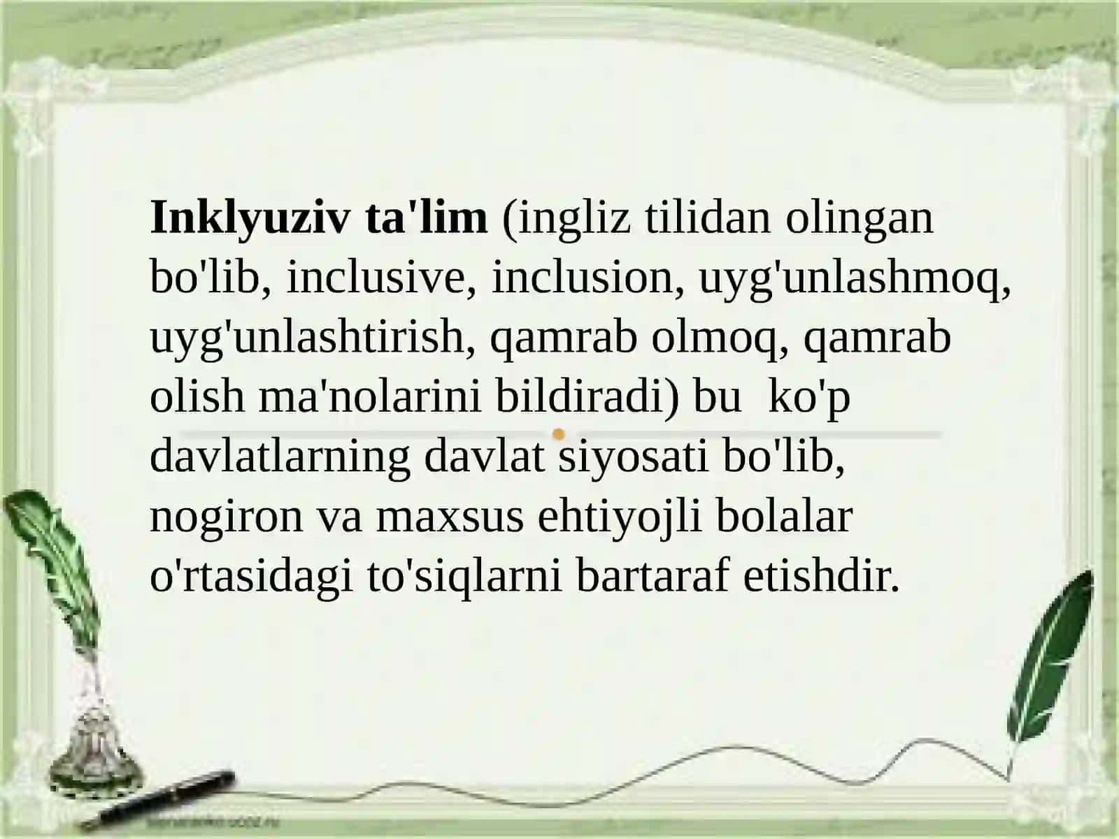Inklyuziv ta'limda kiritishning asosiy tamoyillari 3