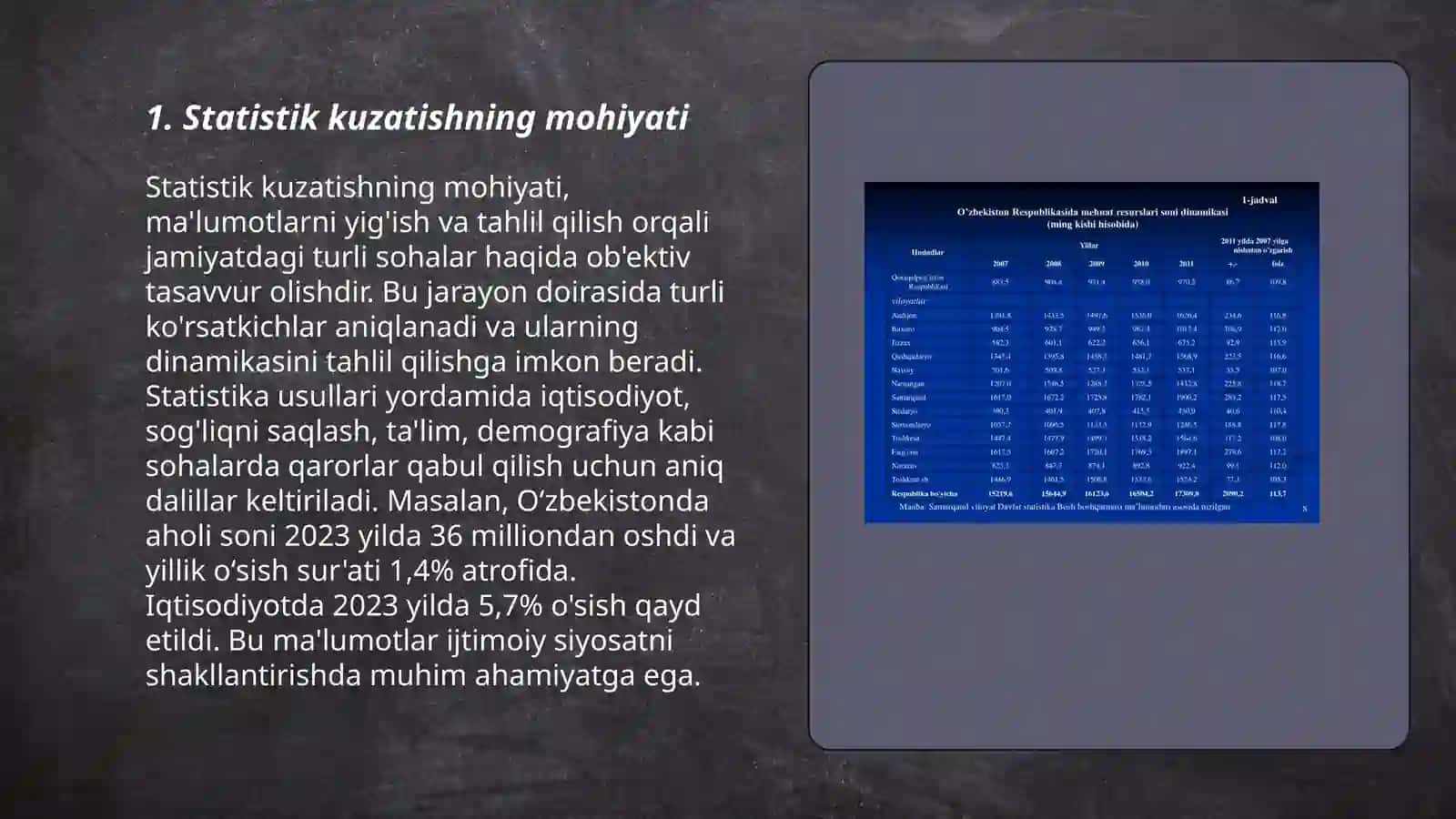 Statistik kuzatish va ularning bosqichlari 3