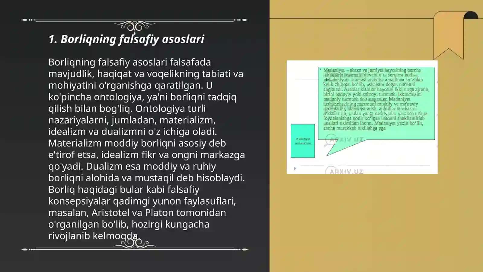 Borliqning Falsafiy Asoslari 3