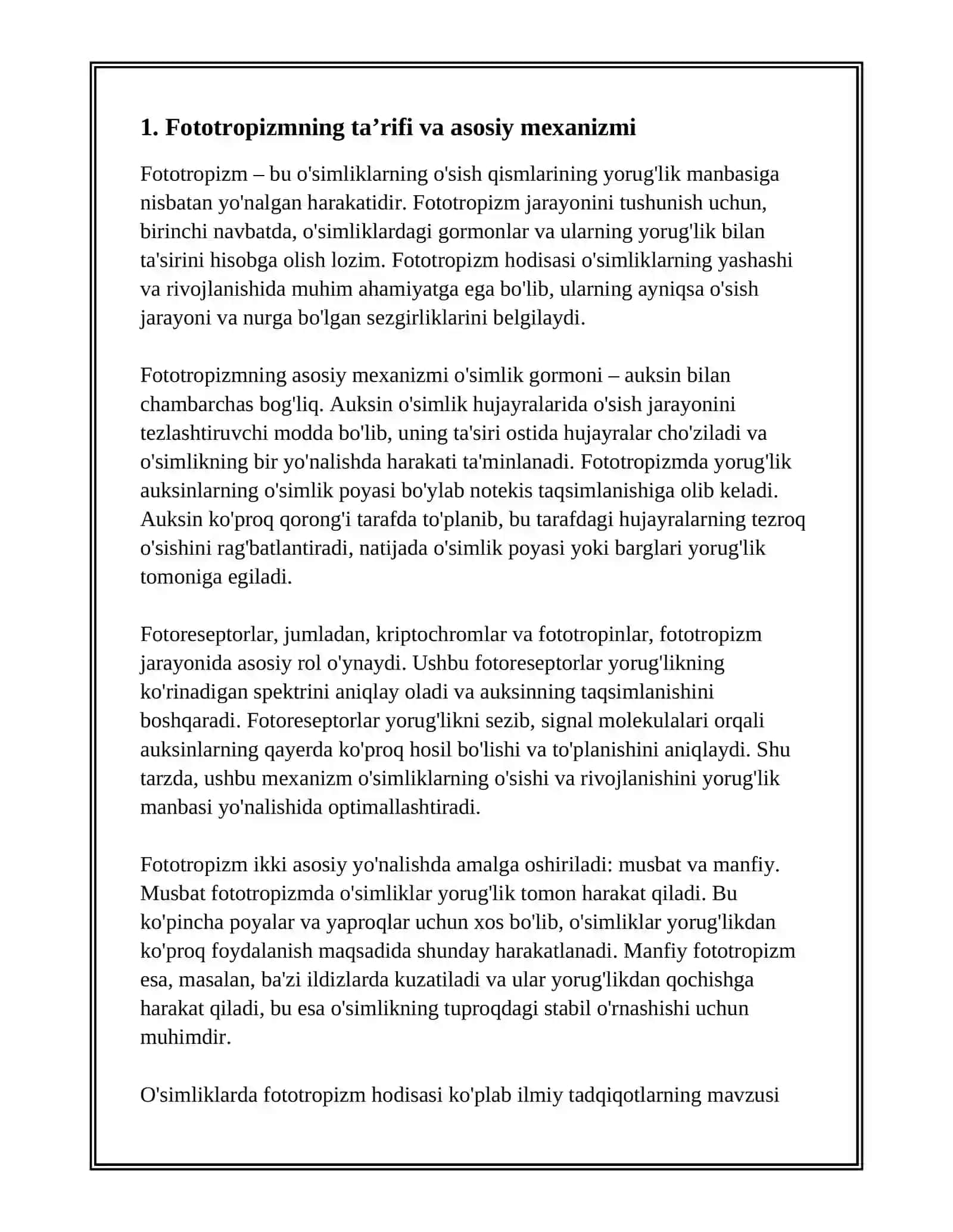 O'SIMLIKLARDA FOTOTROPIZM FOTONOSTIGA VA GEOTROPIZM HODISALARINI KUZATISH 3