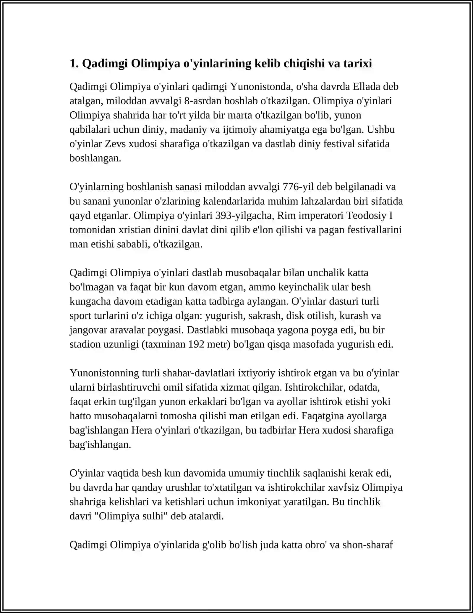 QADIMGI OLIMPIYA DASTURI VA ULARNI OLIYXUSYAT 3