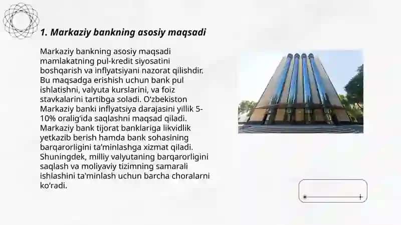 Markaziy Bank maqsad va vazifalari 3