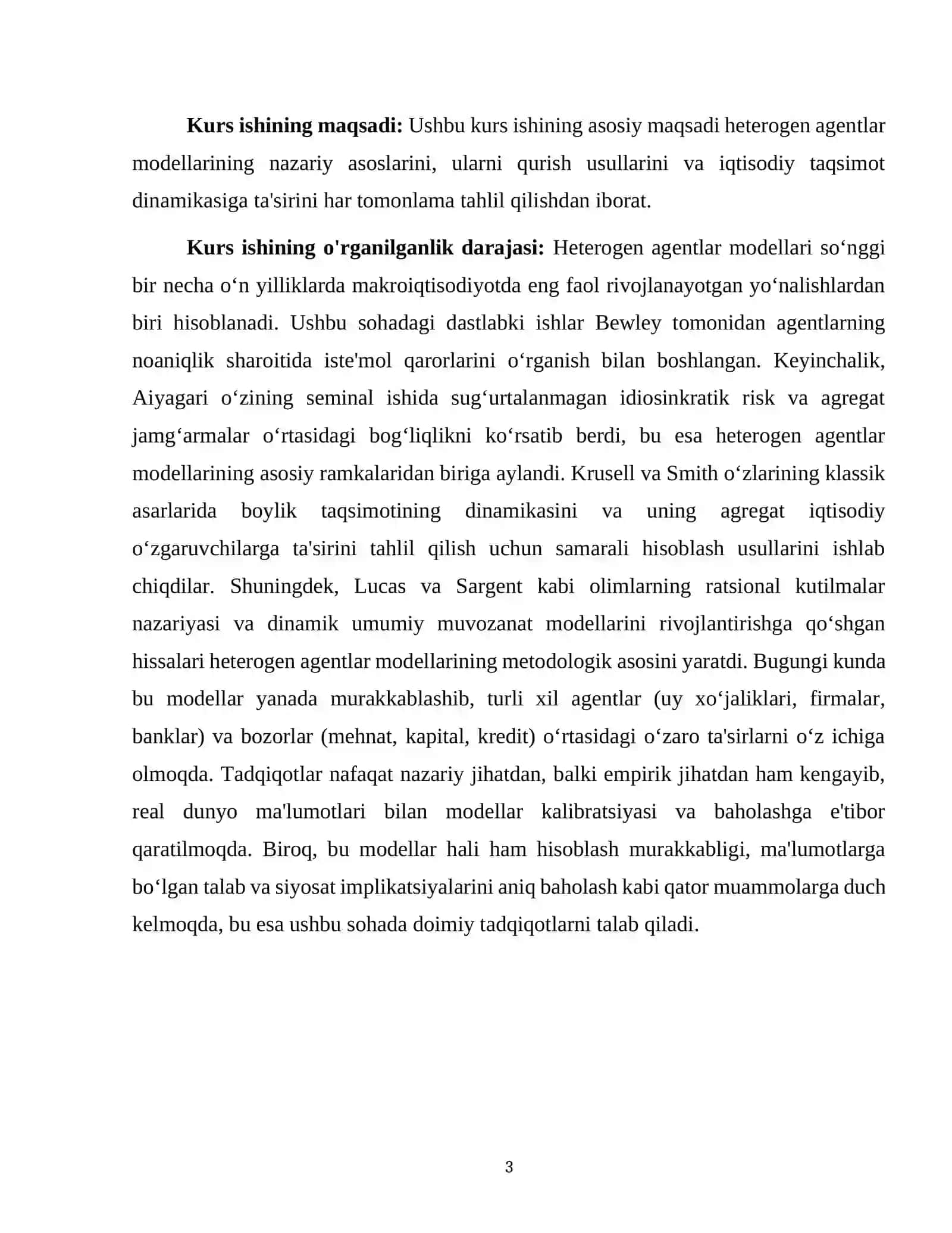 HETEROGEN AGENTLAR MODELLARI (HAM) VA TAQSIMOT DINAMKASI 3