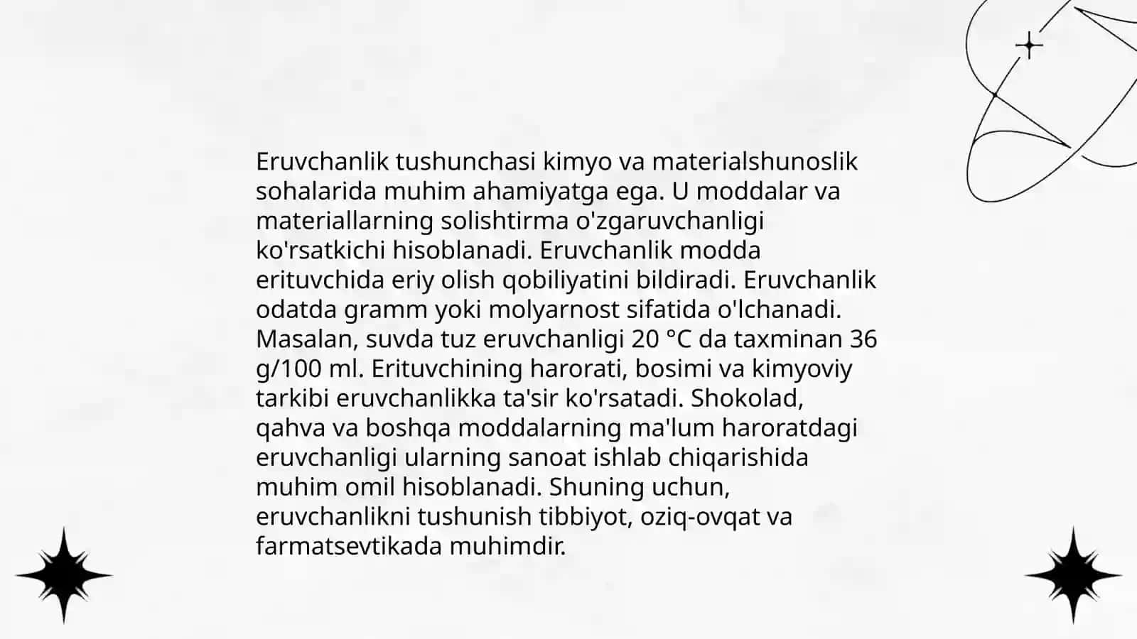 Eruvchanlik haqida tushuncha.DF boʻyicha eruvchanlikni aniqlash 3