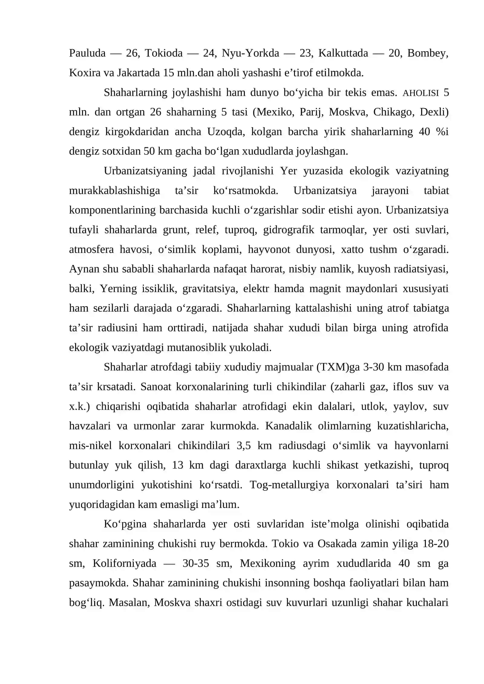 URBANIZATSIYA JARAYONINING EKOLOGIK MUAMMOLARI 3
