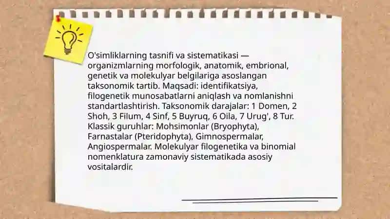 O'simliklar dunyosi va ularni hayot tarzi haqidagi bilimlarni bilib olish va tahlil qilish 3