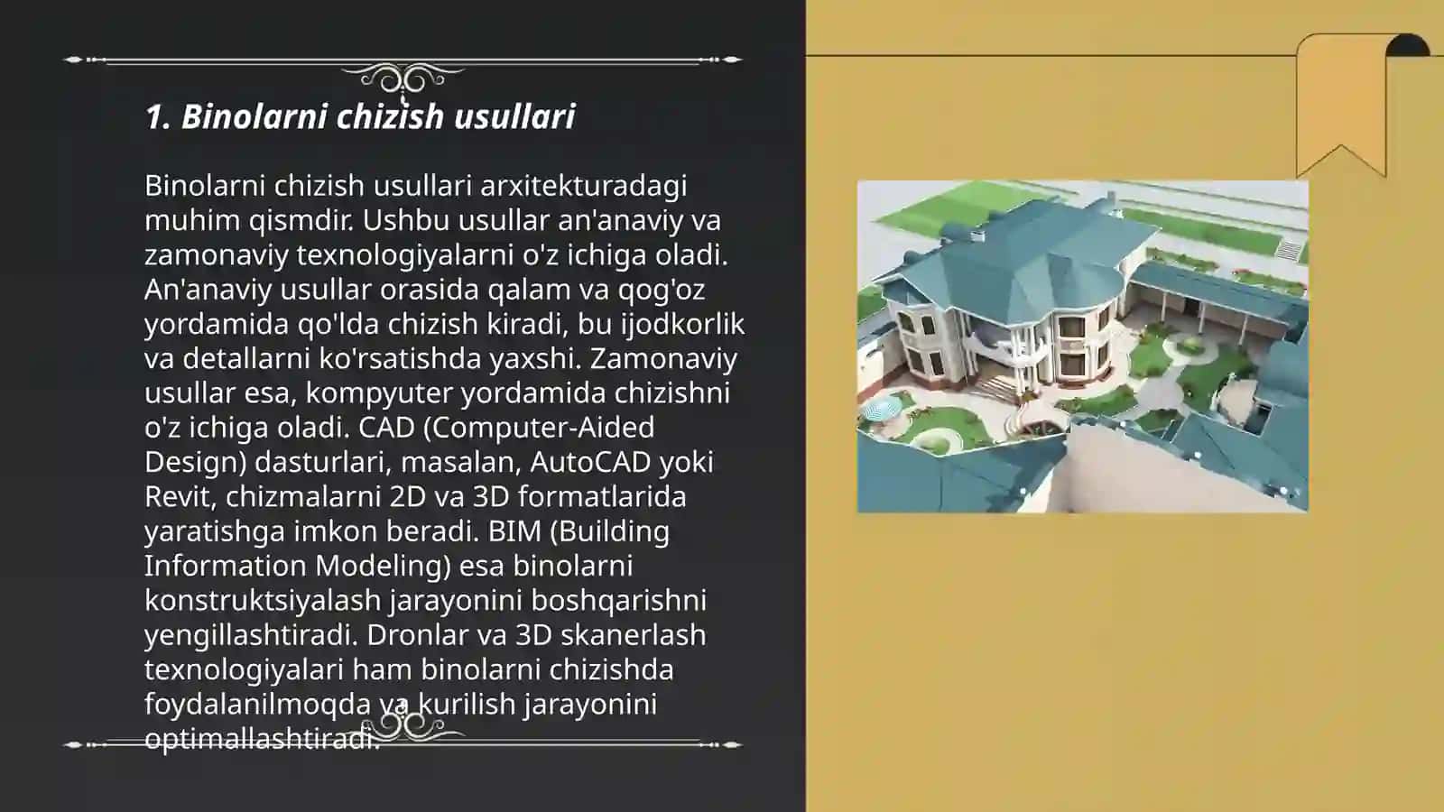 Arxitektura inshootlarini anturajlarini tasvirlash usullari 3