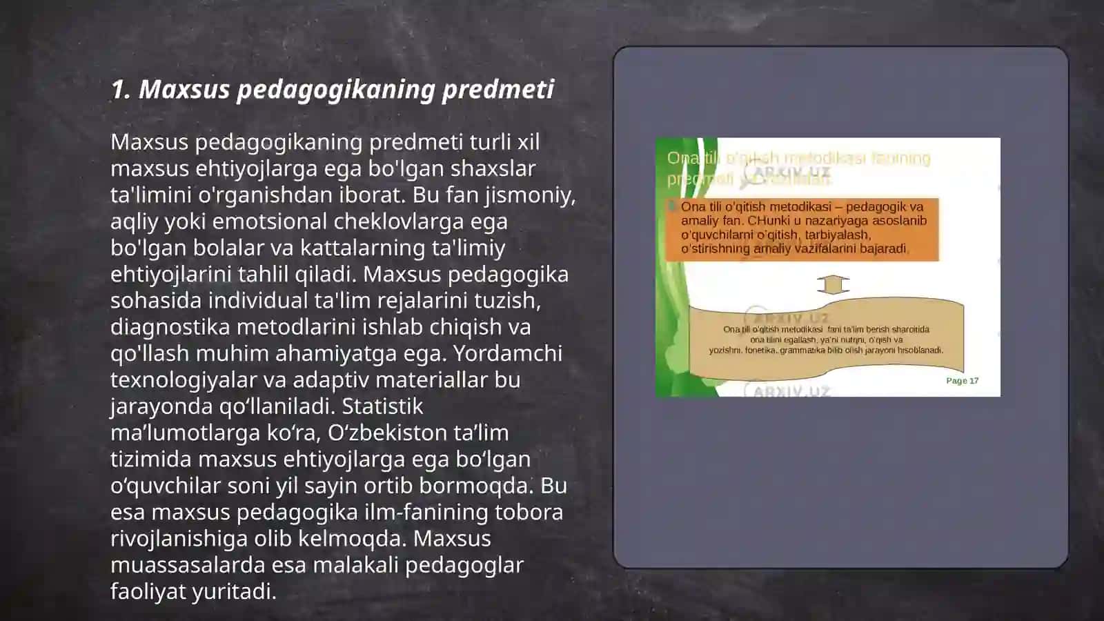 Maxsus pedagogika fanining predmeti ob'ekti boshqa fanlar bilan aloqasi fanining umumiy asoslari 3