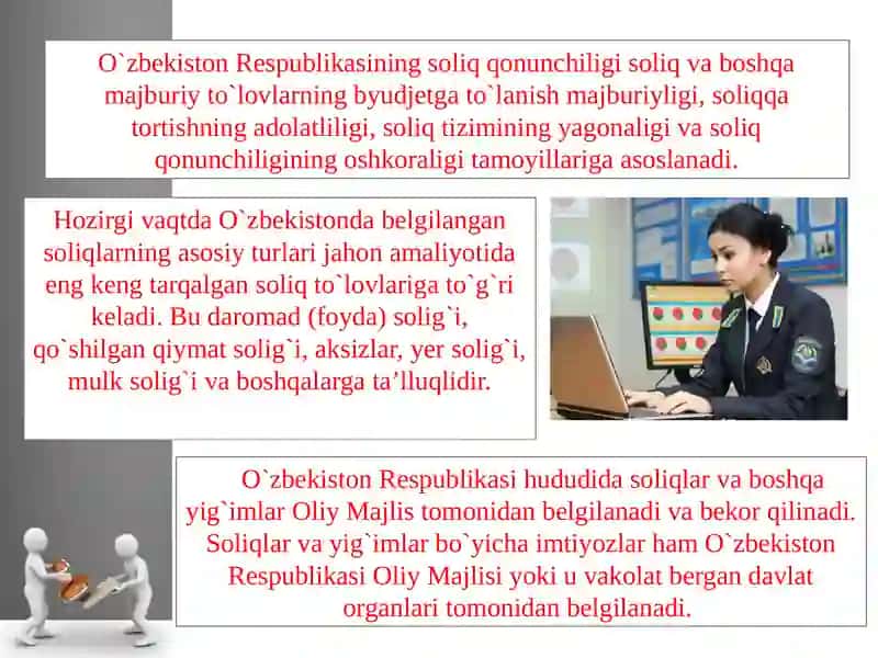 O’zbekiston Respublikasi soliq tizimi soliqlarning mohiyati va ahamiyati 3