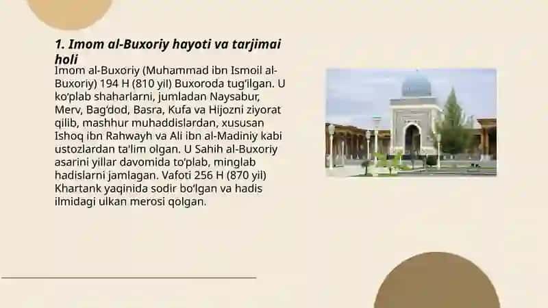 Imom al-Buxoriy hayoti va tarjimai holi 3