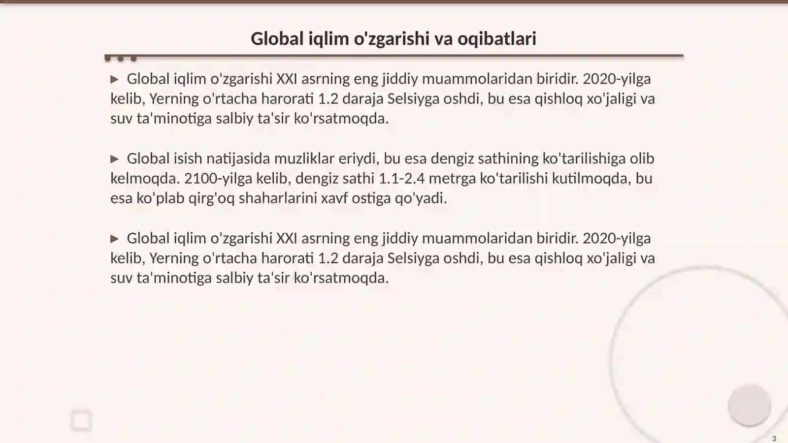 Global ekalogik muammolar 3