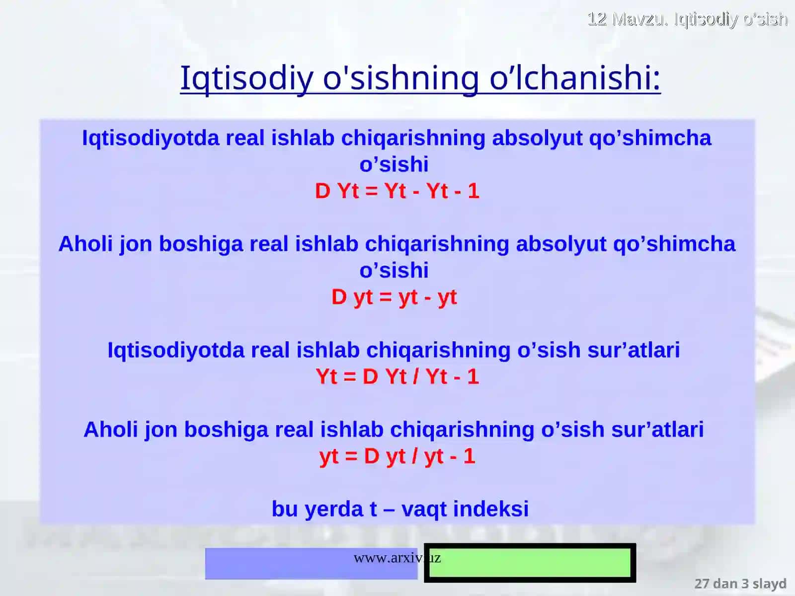Iqtisodiy o’sish 3