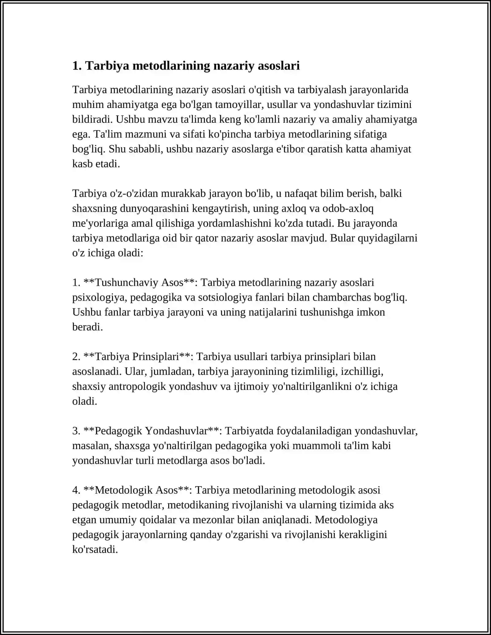 TARBIYA METODLARINI MAQSADI, VAZIFALARI VA TURKUMLANISHI 3