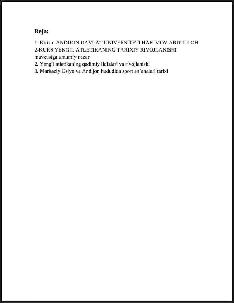 ANDIJON DAVLAT UNIVERSITETI HAKIMOV ABDULLOH 2-KURS YENGIL ATLETIKANING TARIXIY RIVOJLANISHI 3