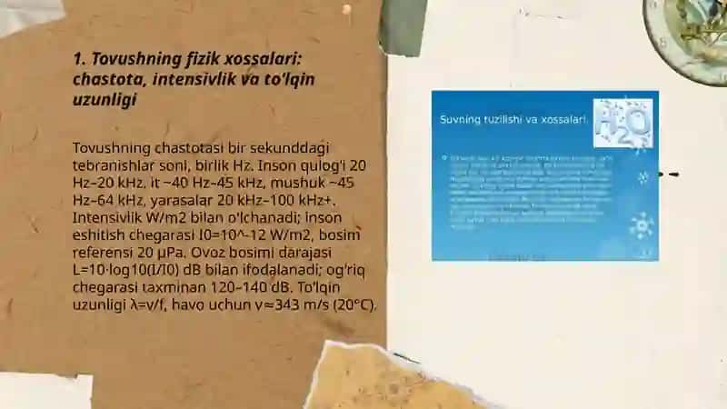 Tovush. Tovushning veterinatiyadagi ahamiyati va fiziologik xossalari 3