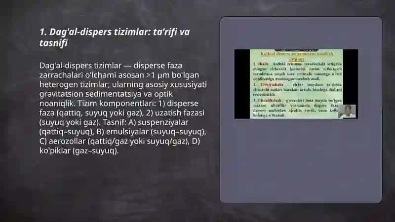 Dag'al-dispers sistemalarning xossalari va ularni tibbiyot va farmakologiyada ishlatilishi 3