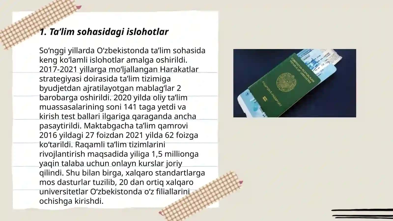 Ta’lim sohasidagi islohotlar 3