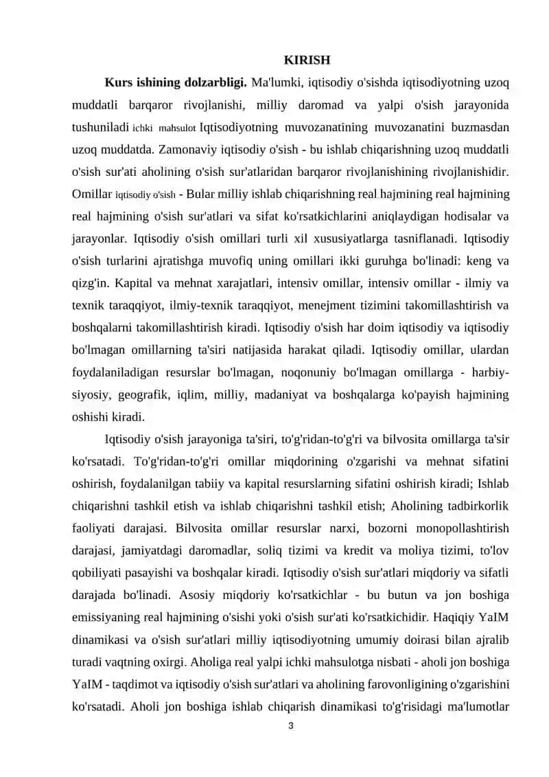 Iqtisodiy o’sishning mazmuni, mezonlari va ko’rsatkichlari 3